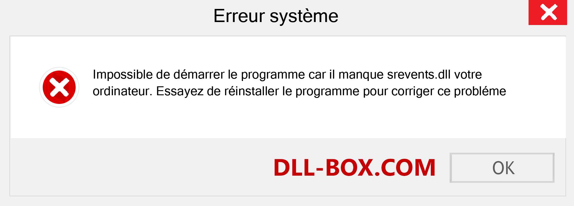 Le fichier srevents.dll est manquant ?. Télécharger pour Windows 7, 8, 10 - Correction de l'erreur manquante srevents dll sur Windows, photos, images